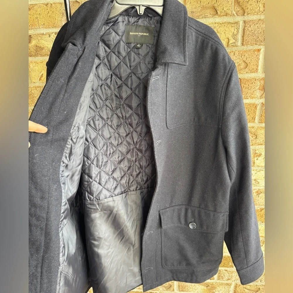 Banana Republic Wool Blend Coat Jacket Men's - DARK NAVY Size L